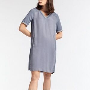 Sandwich sporty casual dress cupro metallic  grey blue size 38